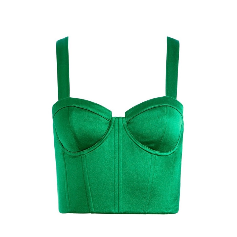 JEANNA BUSTIER SMOCKED BACK CROP TOP